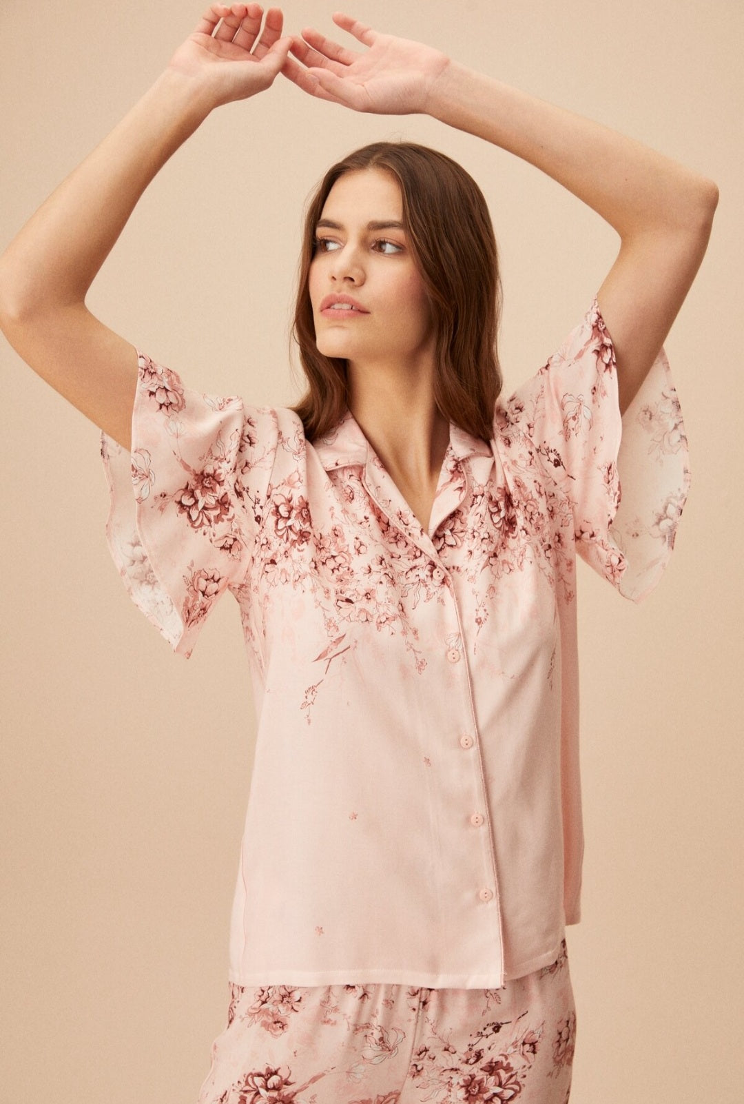 Dames Pyjama Set -Homewear Korte Mouwen Oudroze