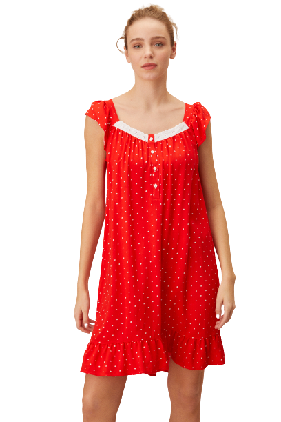 Dames Nachthemd Rood