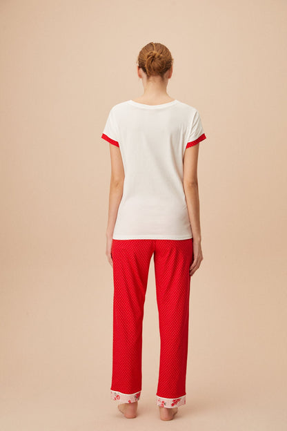 Katoen Dames Pyjama Set bloemen Print