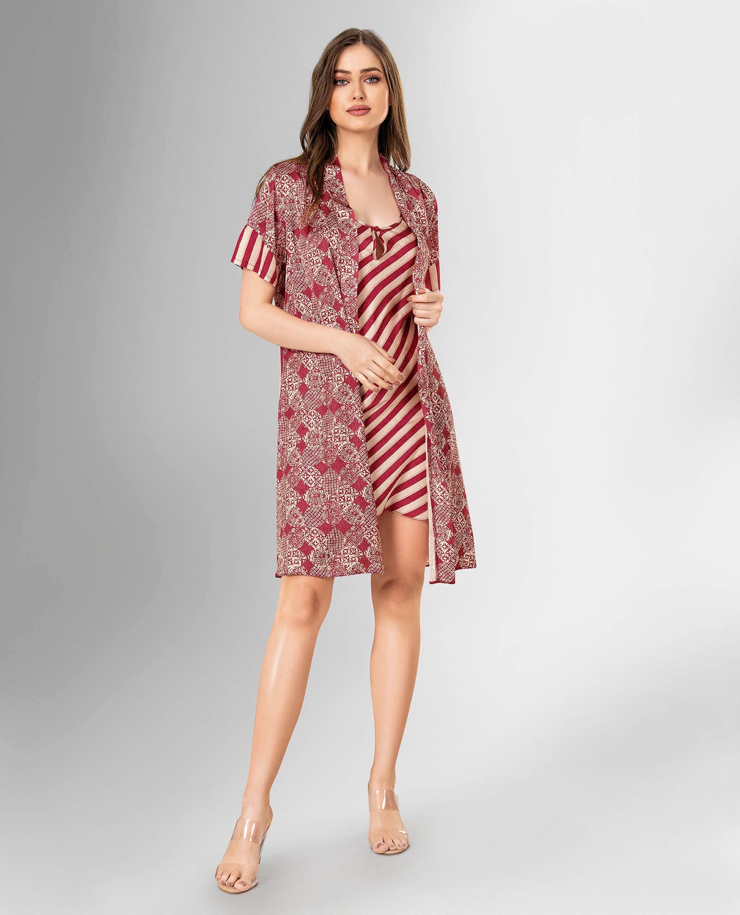 Satijn Nachtjapon/ Ochtendjas