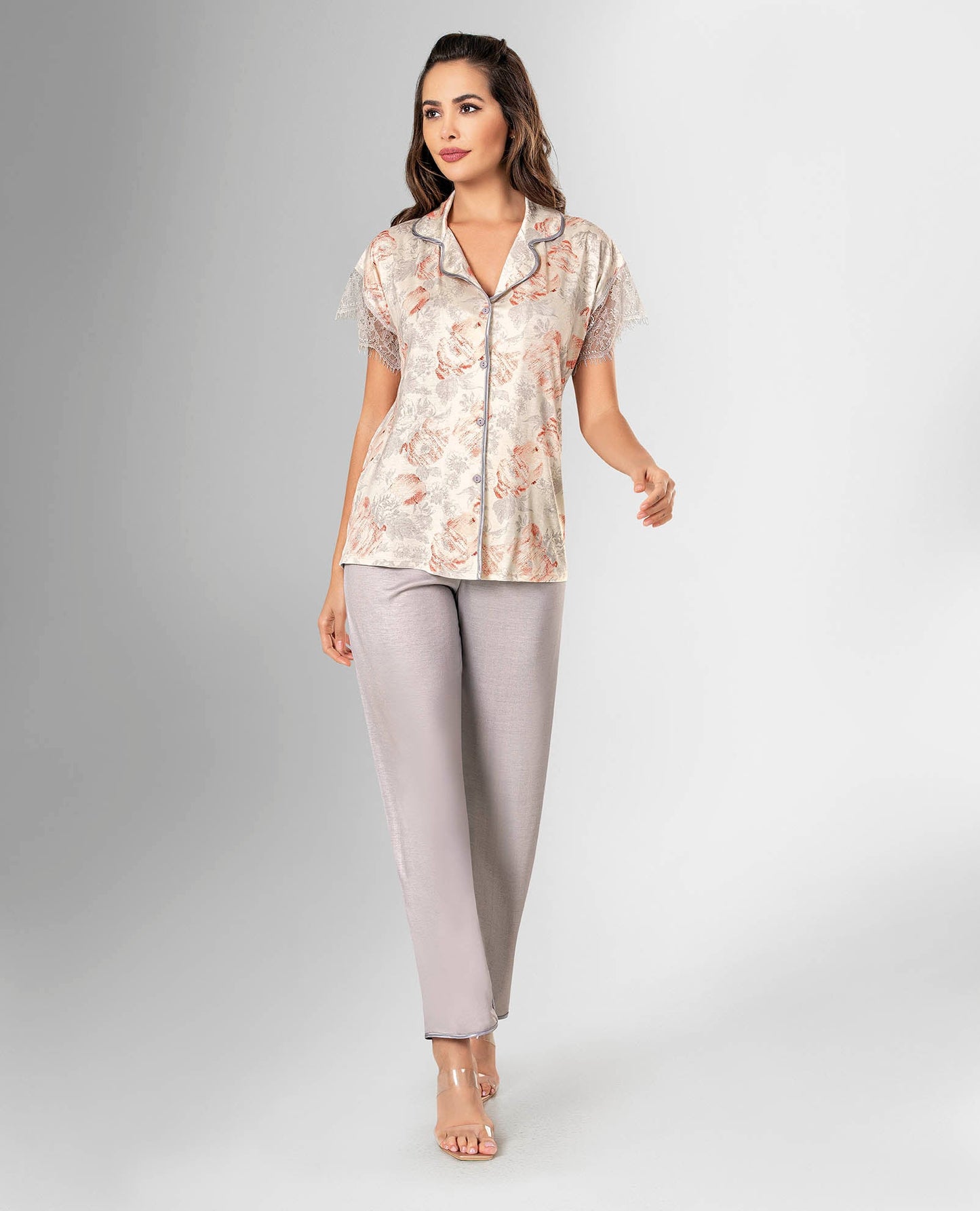 Luxe Pyjamaset- Nachtkleding Grijs