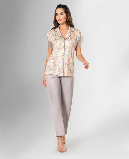 Luxe Pyjamaset- Nachtkleding Grijs