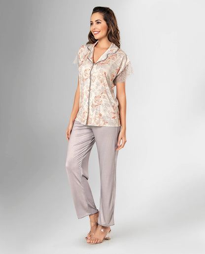 Luxe Pyjamaset- Nachtkleding Grijs