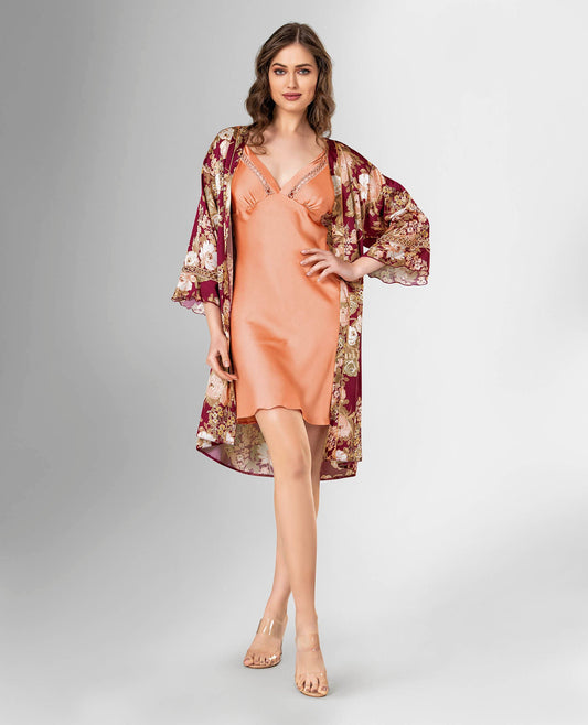 Satijn Nachtjapon/ Ochtendjas Nachtkleding