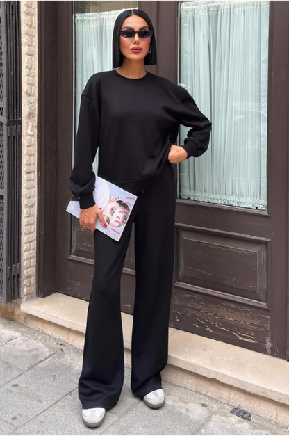 Trainingspak - Loungewear- Joggingspak-Zwart