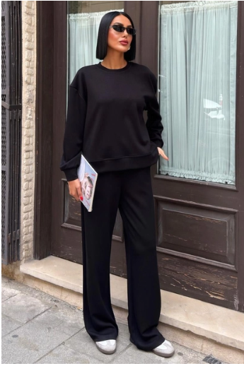 Trainingspak - Loungewear- Joggingspak-Zwart