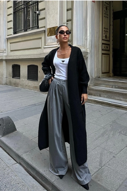 Gedetailleerd Vest Met Zak En Riem - Zwart Eén maat