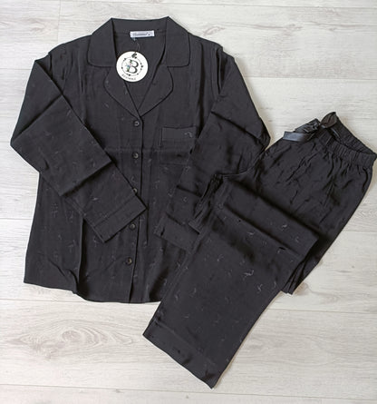 Pyjamaset- Nachtkleding-  Flamingo Print Zwart